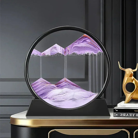3D Moving Sand Art – Unique DecorationRound glass artwork with flowing sand. Perfect for adding a relaxing and elegant touch to your office or home.